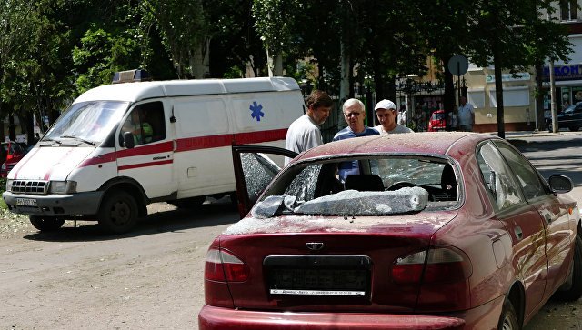 Взрыв возле республиканской травматологической больницы Донецка